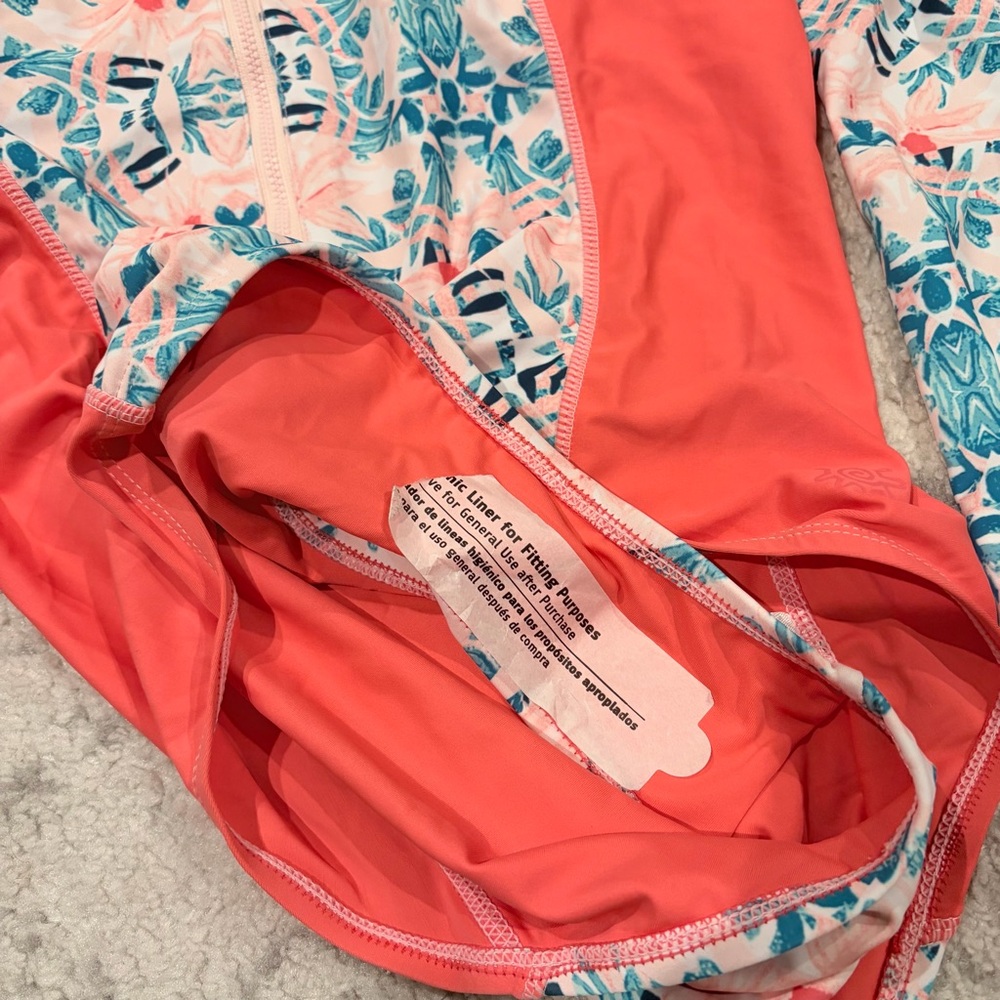 VSkins UPF 50+ Long Sleeve Zip Rash Guard One Piece XL Coral Pink Mermaidcore - Picture 8 of 8